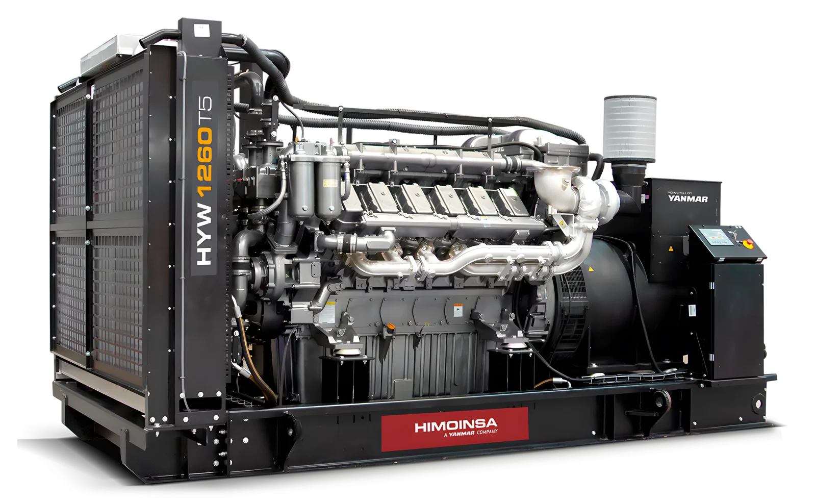 Grupo electrógeno diésel HIMOINSA HYW-1260 T5 con motor Yanmar, versión abierta sobre bancada